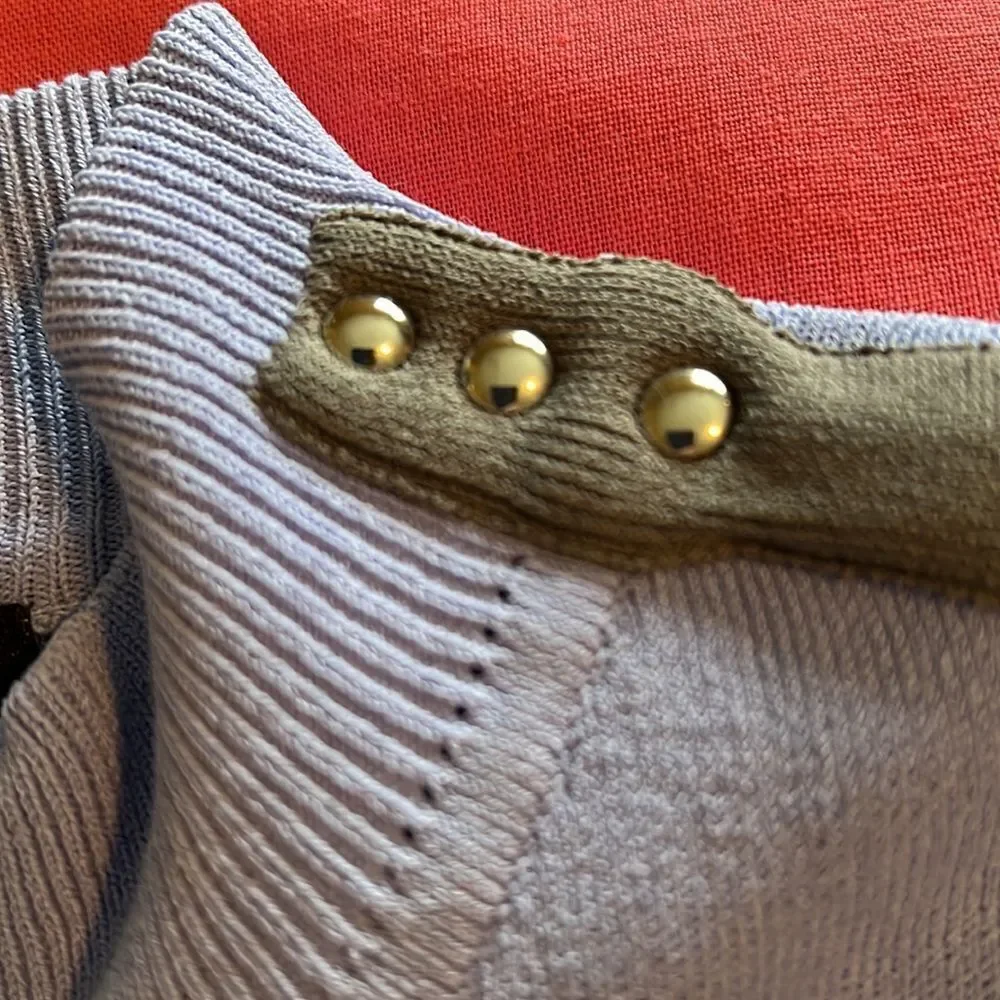 JAMIE SADOCK blue periwinkle golf jacket. Gray trim with silver - Picture 9 of 10